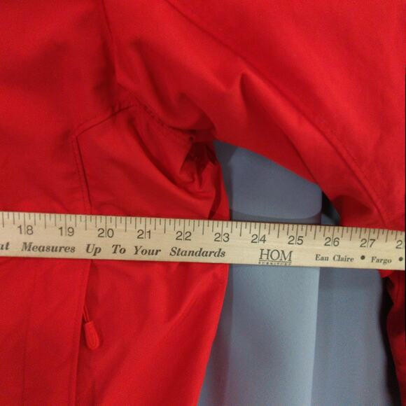 LL Bean‎ Jacket Mens M Red 3 in 1 Zip Out Gray Fleece Hidden Hood All Weather - Picture 10 of 13